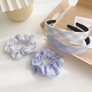 COMBO BĂNG ĐÔ + CỘT TÓC SCRUNCHIES SỌC CARO