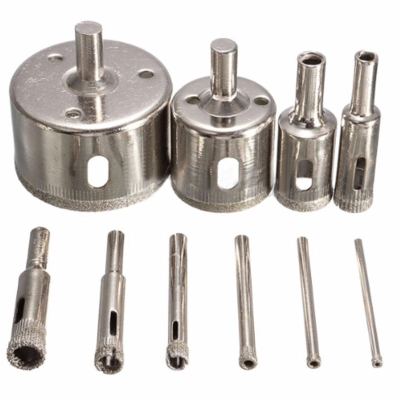 Bộ 10 mũi khoan tạo lỗ làm đồ sứ, cẩm thạch 3-50mm