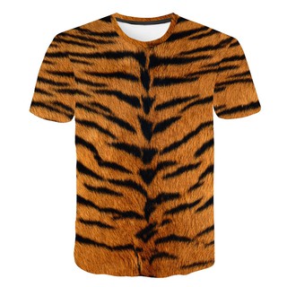 Áo thun Tiger ✷ ❈ in hình áo thun ngắn tay phía trước và sau quần áo nam mùa hè cỡ lớn