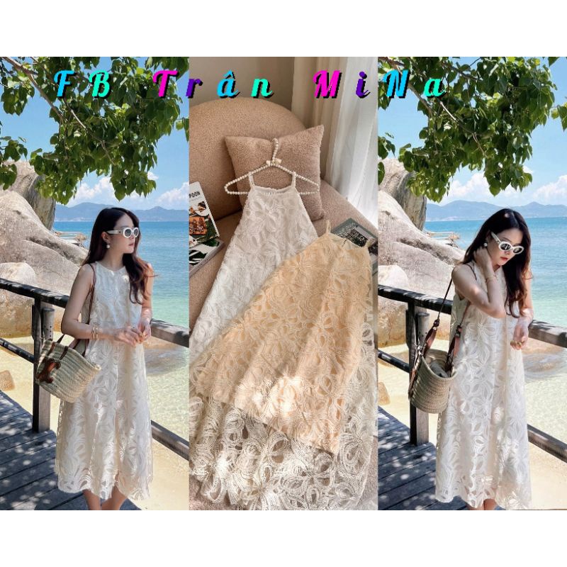 ĐẦM MiNi REN CỔ YẾM 2 MÀU
