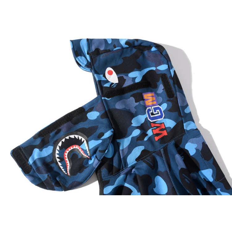 New Bape Japan Autumn&Winter Camouflage Shark Hoodie Mask Men Women Bathing Ape Sweater 01