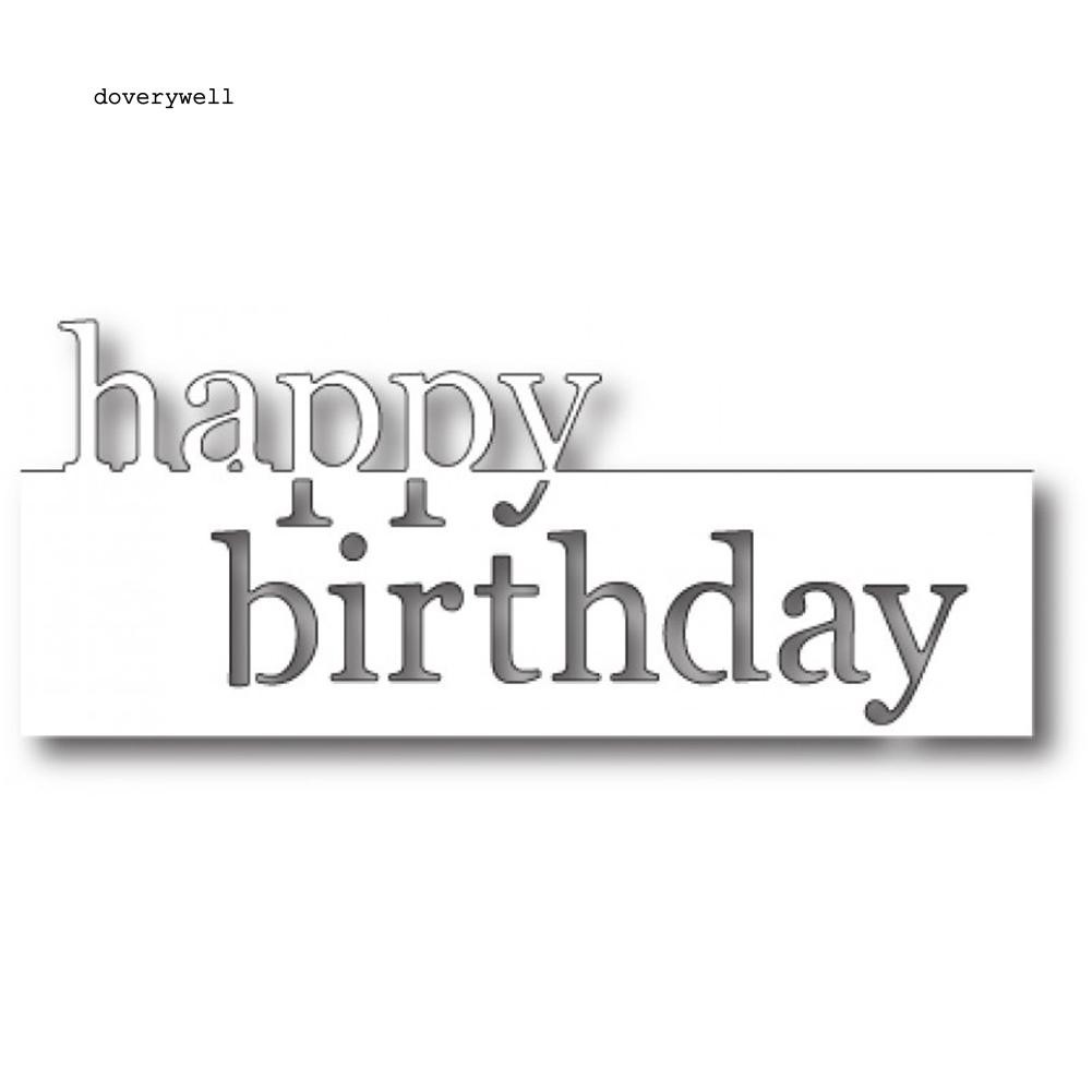 Khuôn cắt giấy kim loại họa tiết chữ &quot; HAPPY BIRTHDAY &quot;