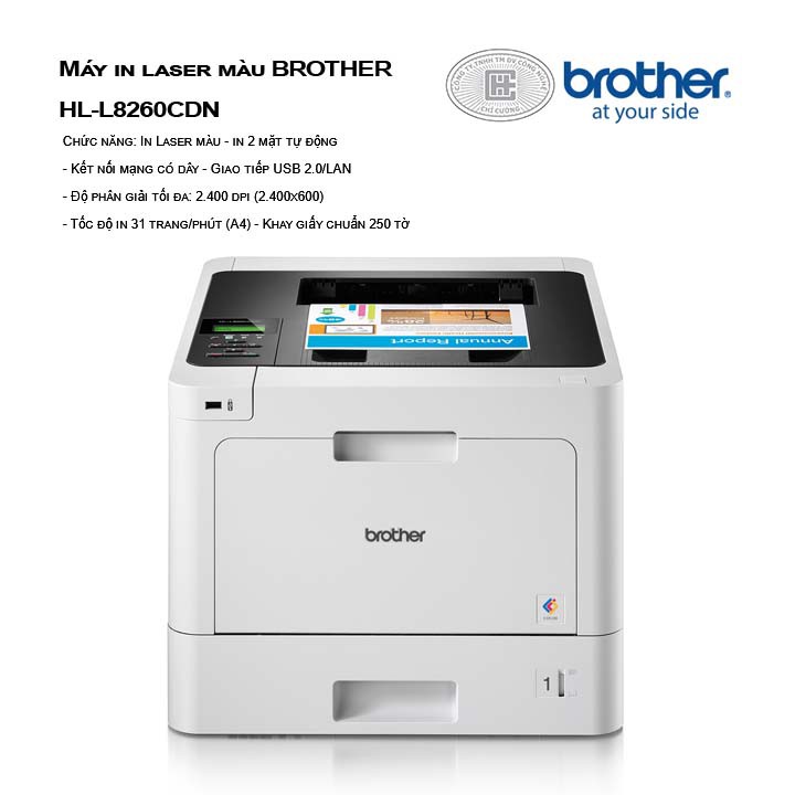 Máy in laser màu BROTHER HL-L8260CDN - HÀNG CHÍNH HÃNG