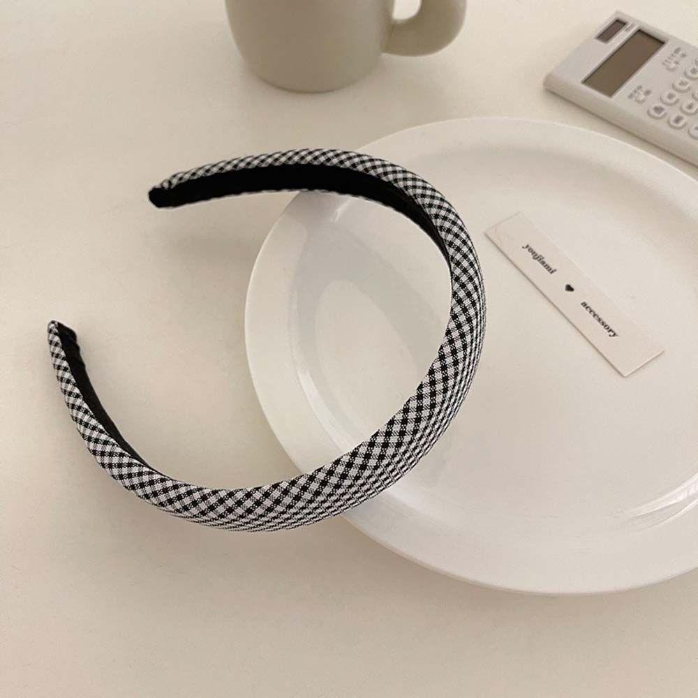 IVORY Băng Đô Cài Tóc Họa Tiết Caro Ngọt Ngào Cho Nữ