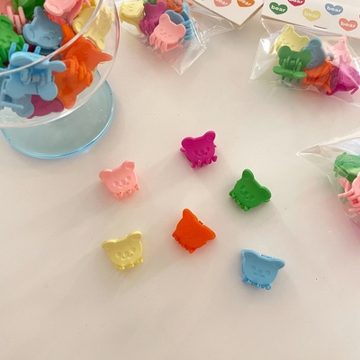 (Bộ 6 Cái) Kẹp Tóc Kẹp Mái LIN Hình Gấu Mini Màu Sắc Phong Cách Hàn Quốc