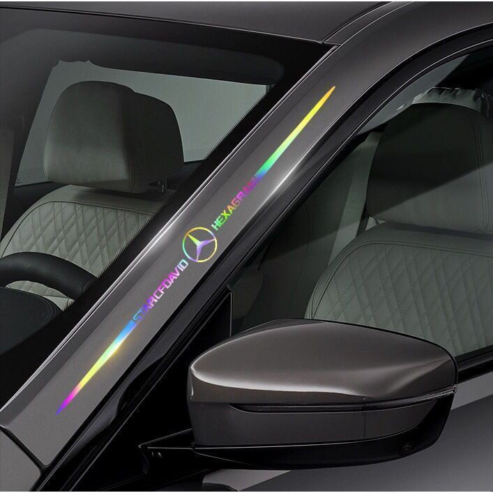 Miếng dán màu phản quang laser chống trầy xước in chữ cá tính trang trí cho xe ô tô