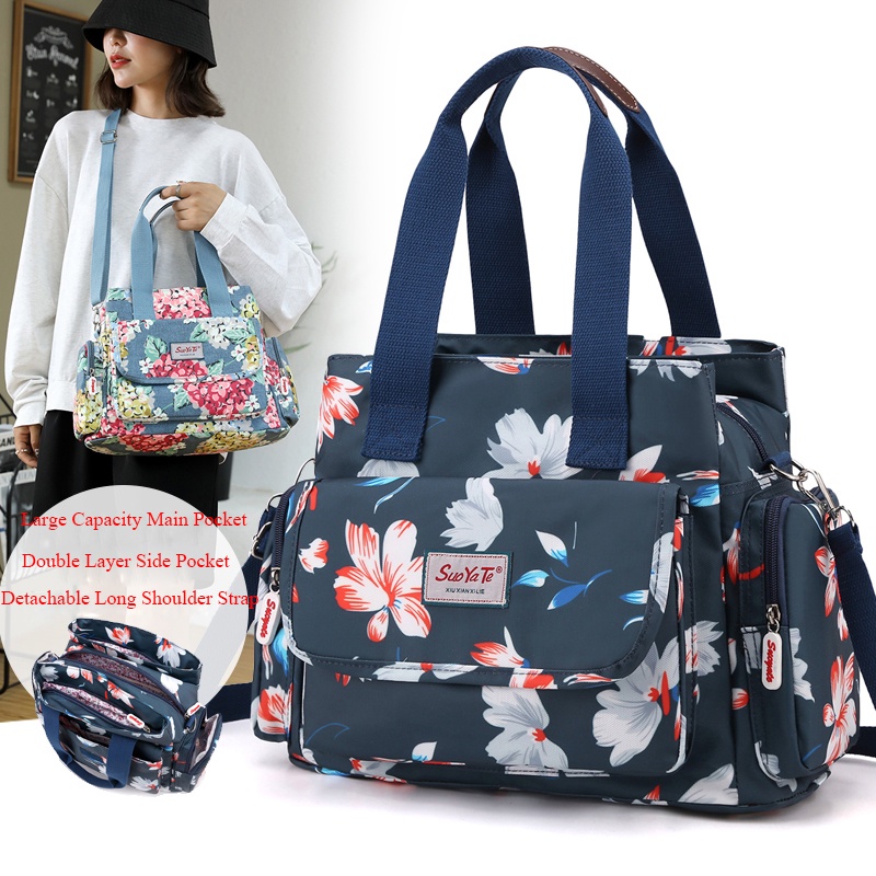 Túi Xách Đeo Vai Khổ Lớn Bằng Nylon In Họa Tiết Thời Trang Cho Nữ