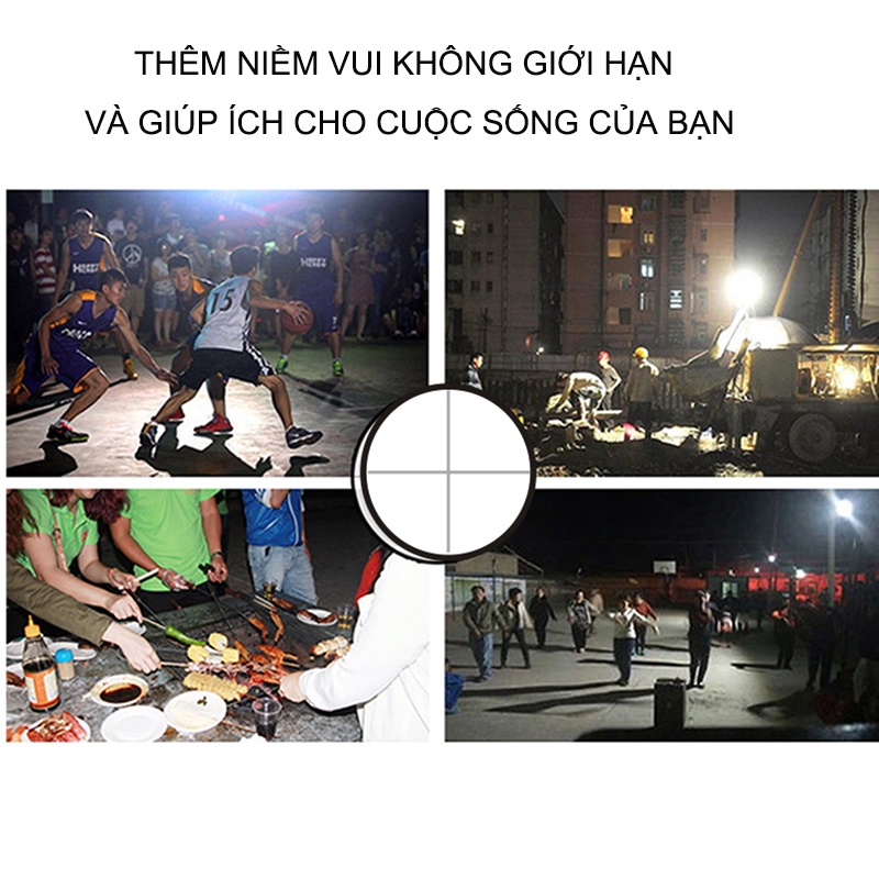 6 IN 1 Đèn LED Khẩn Cấp Năng Lượng Mặt Trời Công Suất 100W, Có Loa Bluetooth, Đèn Đuổi Muỗi, Sạc Dự Phòng Tiện Lợi