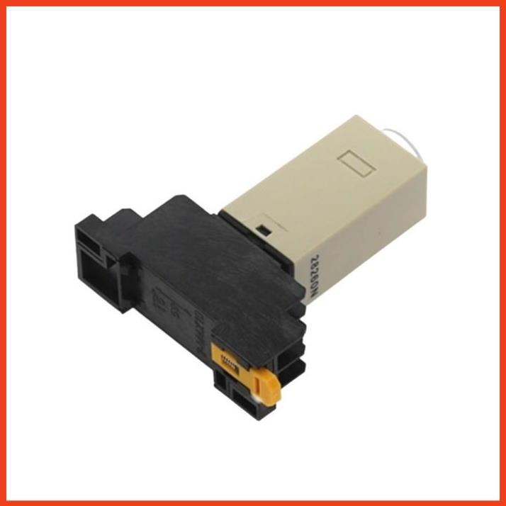 Timer mini H3Y-2 Rơ le đếm thời gian bằng núm vặn loại 8 chân nhỏ 12VDC  tặng kèm chân đế PYF083A