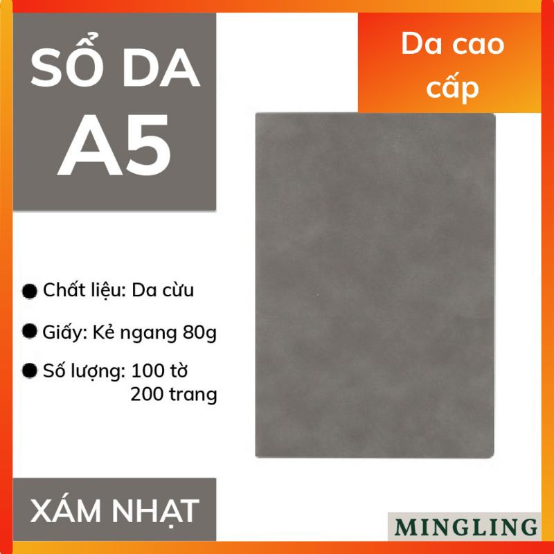 Sổ Bìa Da A5 Da Cừu 200 Trang 💓 GIÁ CỰC SỐC 💓 Sổ Tay Bìa Da A5 Cao Cấp