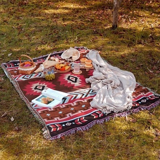 Thảm thổ cẩm khăn trải bàn sofa dã ngoại decor vintage cắm trại picnic và du lịch ngoài trời