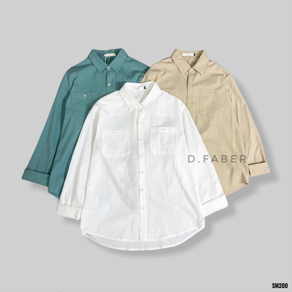 Áo sơ mi nam hàn quốc Basic vải đũi cotton Hàn Quốc xuất xịn, chuẩn form - D. Faber | BigBuy360 - bigbuy360.vn