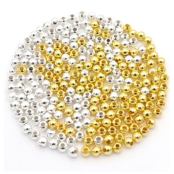 Hạt kim loại làm trang sức nhiều màu sắc 3/4 /5 /6 /8mm