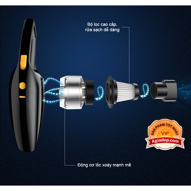 Máy hút bụi pin sạc JoomJoy - Tiện dụng trong nhà và oto xe hơi - Công nghệ mới - Bán chạy