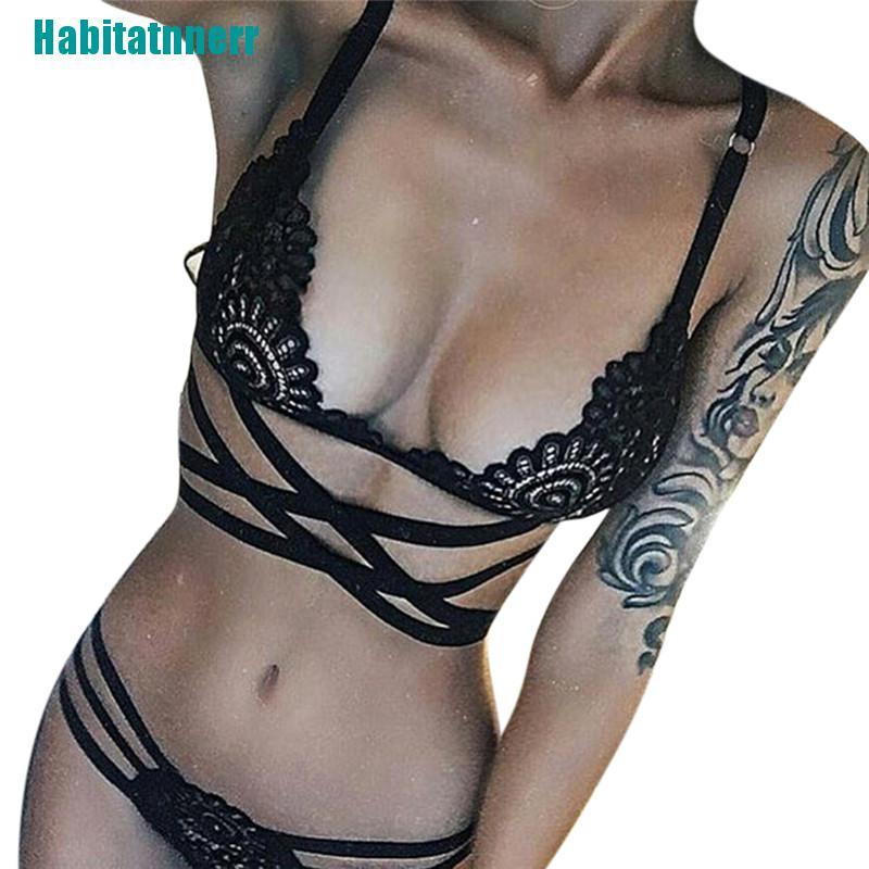 Bộ đồ lót ren + thắt dây quyến rũ cho nữ | BigBuy360 - bigbuy360.vn