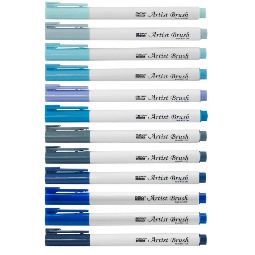 Bút cọ màu Marvy Artist Brush 1100 (Blue series)