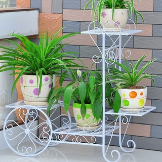 Kệ hoa / cây cảnh 4 chậu- hình bánh xe