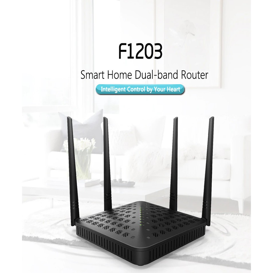 Bộ phát wifi router wifi Tenda FH1203 2 băng tần 4 anten, wifi chuẩn AC1200 công suất cao có chức năng câu sóng wifi