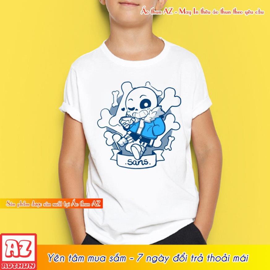 [HOT] Áo thun game Undertale Sans chibi màu trắng - Có size trẻ em