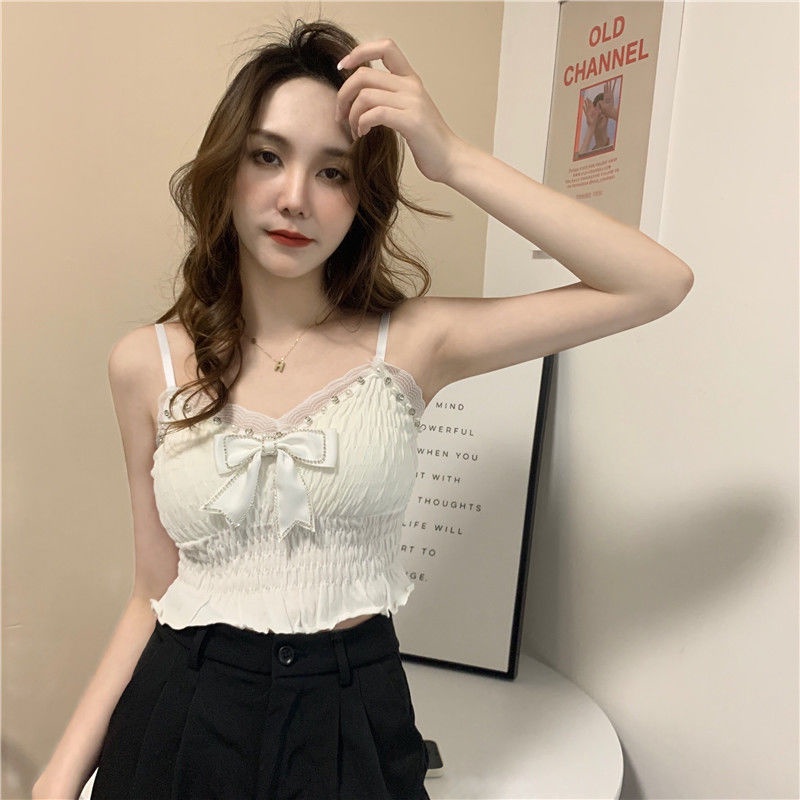 Áo tank top đính nơ thiết kế mới thời trang dành cho nữ 2021