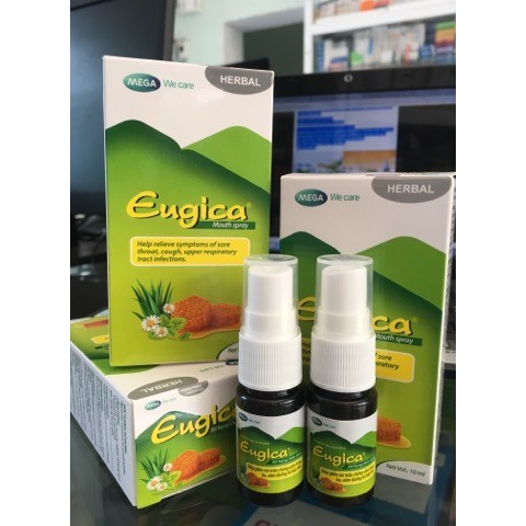 Xịt họng thảo dược Eugica 10ml Kháng khuẩn, giảm ho, chống viêm