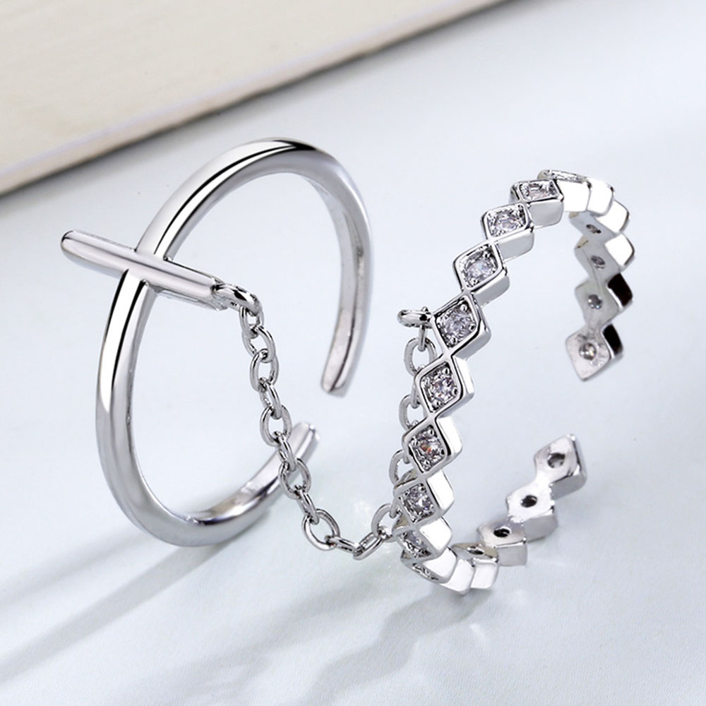 Nhẫn Nữ Thiết Kế Kiểu Sáng Tạo 2 Trong 1 Yanqueens Đồ trang sức Quà tặng