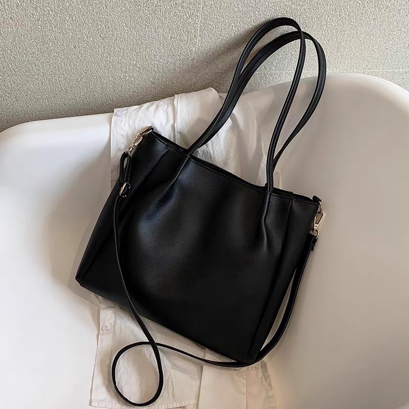 Túi Tote Da Trơn Kèm Dây Đeo Chéo Đựng Được Nhiều Đồ Ạ