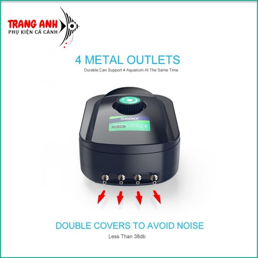 Máy bơm oxy hồ cá 4 vòi SOBO SB-948 siêu êm 8W