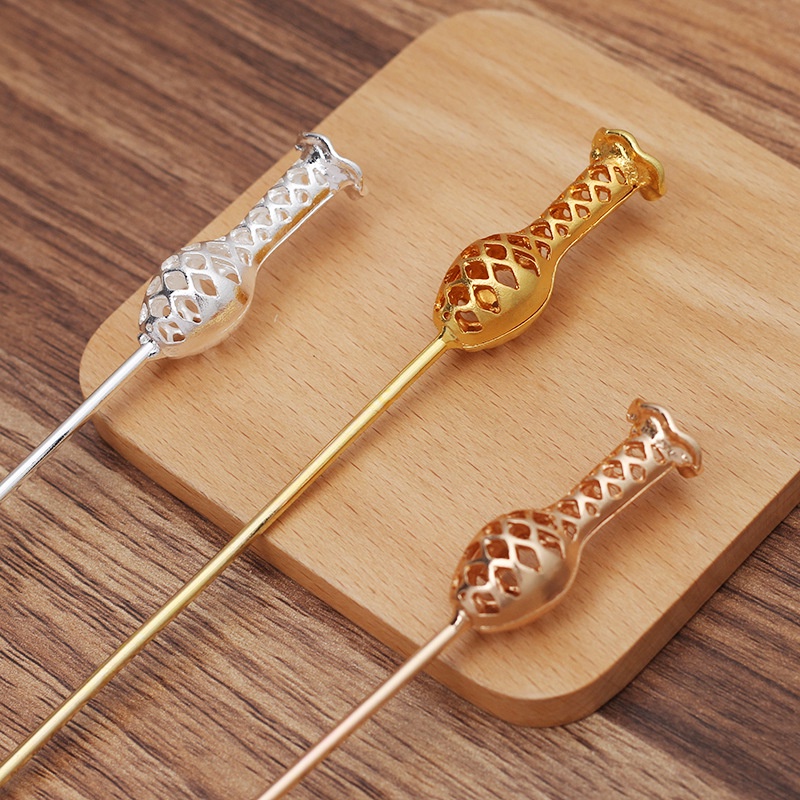 1 cán trâm họa tiết bình hoa 40*15mm*12mm nguyên liệu làm trâm làm trang sức cổ trang