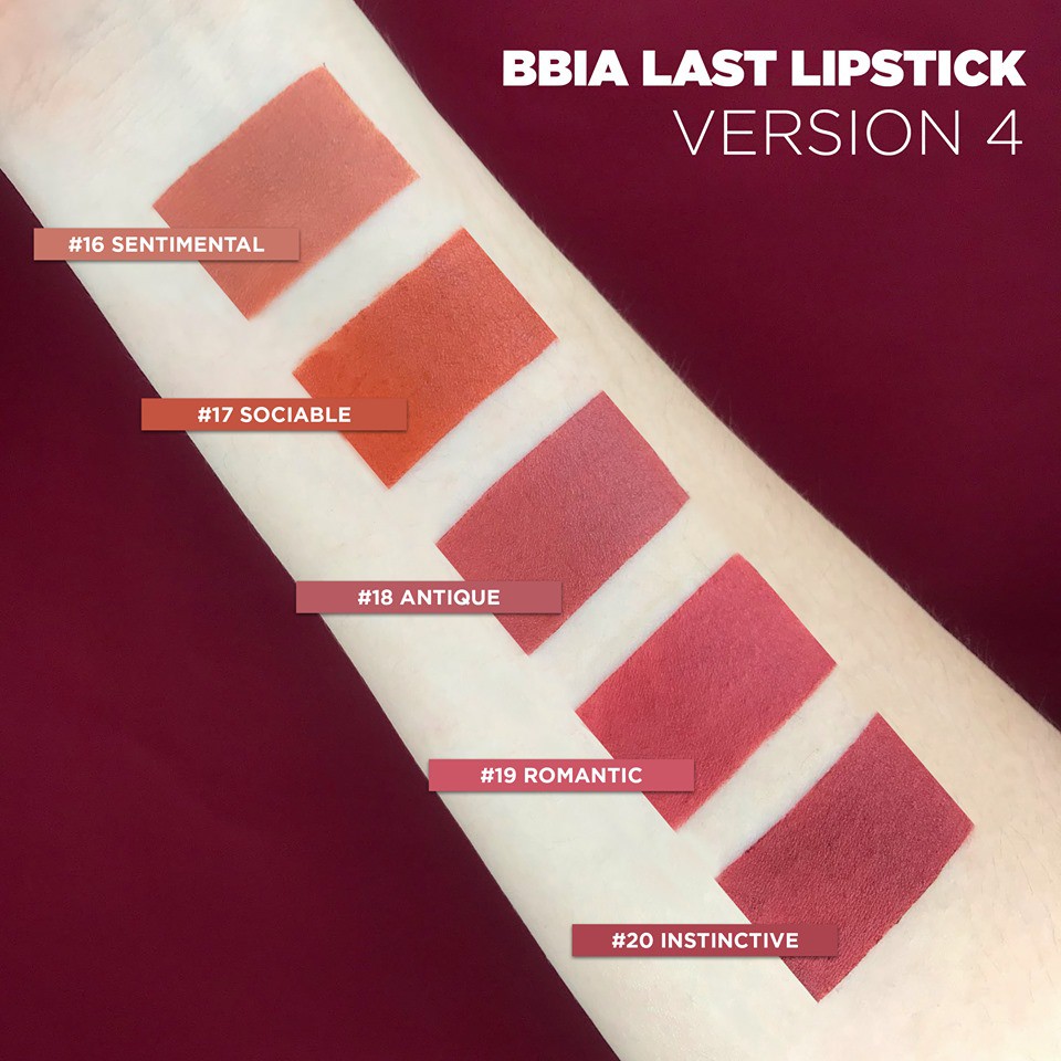 Son lì Bbia Last Lipstick Version 4 (5 màu) 3.5g - Bbia Offical Store | BigBuy360 - bigbuy360.vn