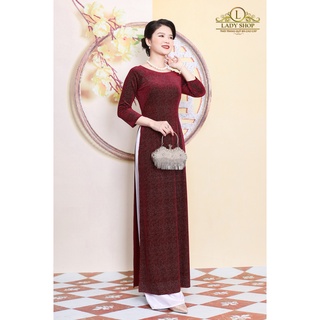Thời trang trung niên Ladyshop Áo dài nhung kimsa lấp lánh (Không kèm quần) TK748
