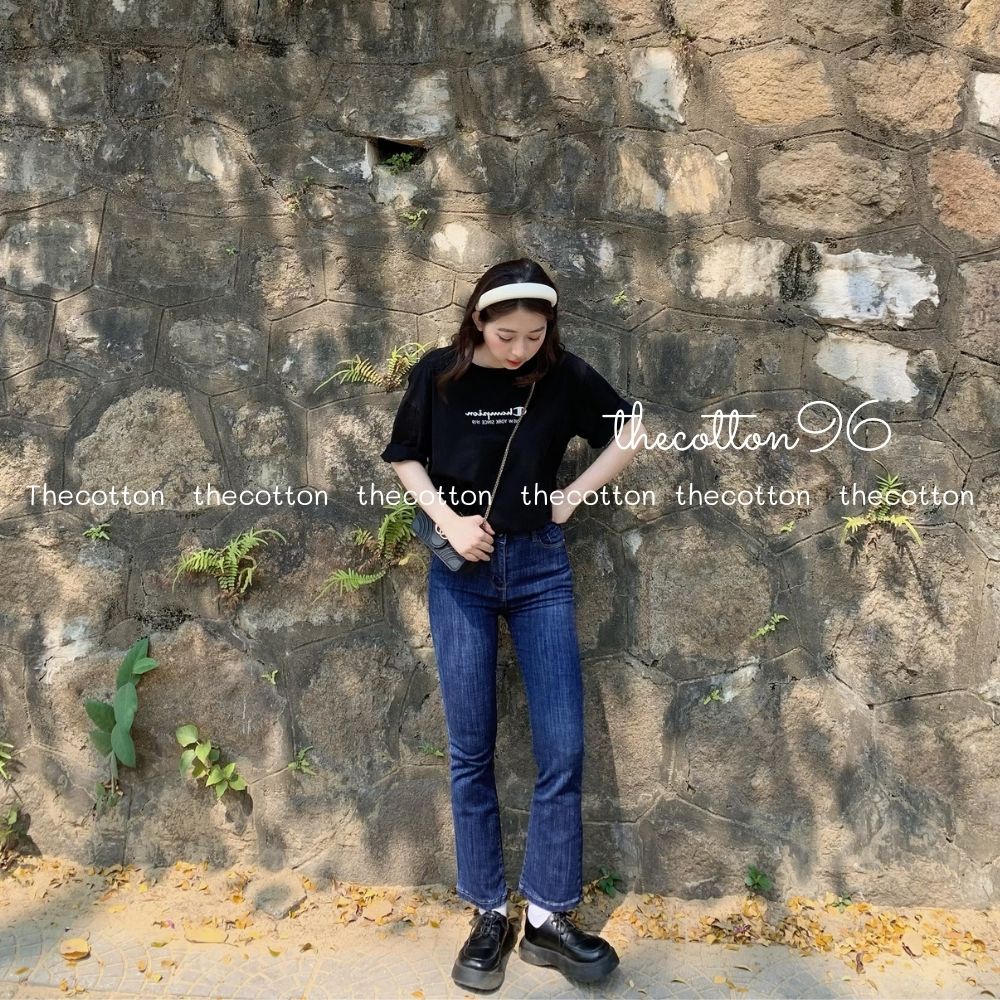 Quần jeans nữ ống loe co giãn quần bò lưng cao ulzzang TheCotton