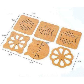 SET 5 MIẾNG LÓT NỒI BĂNG GỖ