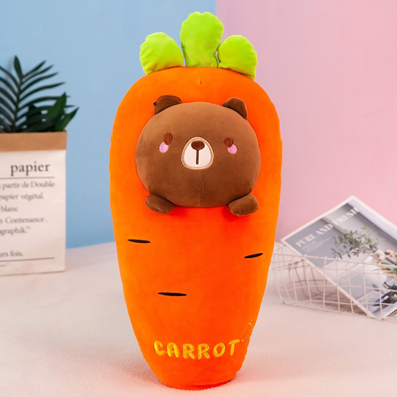 Gấu bông gối ôm củ carrot gấu Brown và thỏ Cony kích thước 50-70cm NEOCI