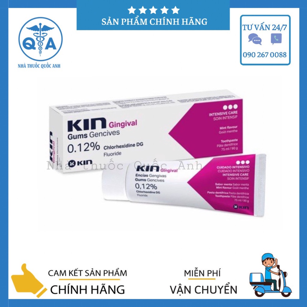 Kem đánh răng và súc miệng cho người viêm lợi KIN GINGIVAL GUMS - Tuýp 90g