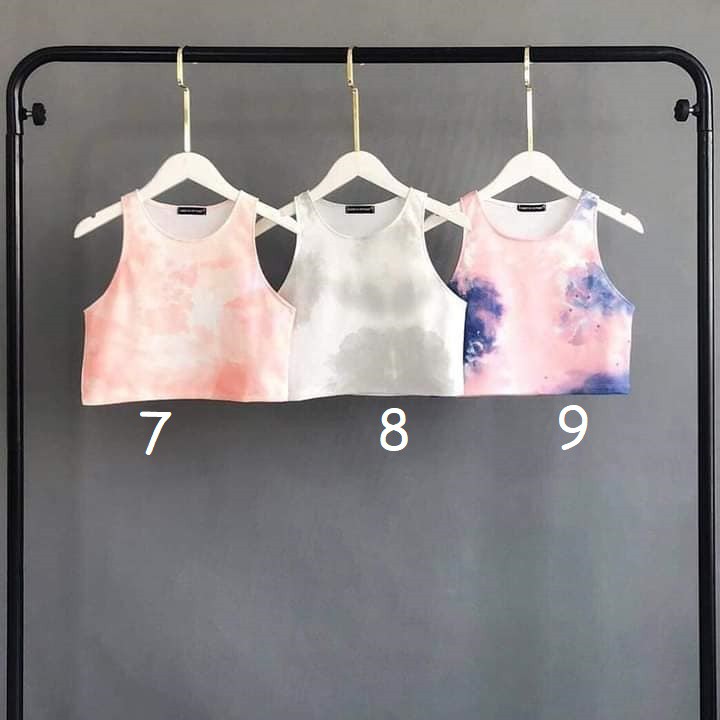 [12 MẪU] Áo ba lỗ nữ croptop bò sữa loang màu tie dye cryaotic10