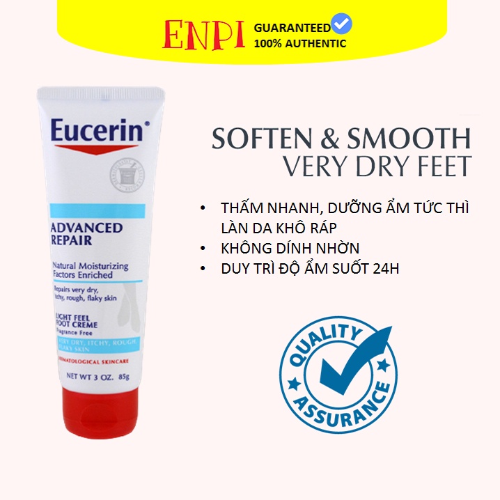 Dưỡng da chân, giảm nứt gót Eucerin Advanced Repair Light Feel Foot Creme