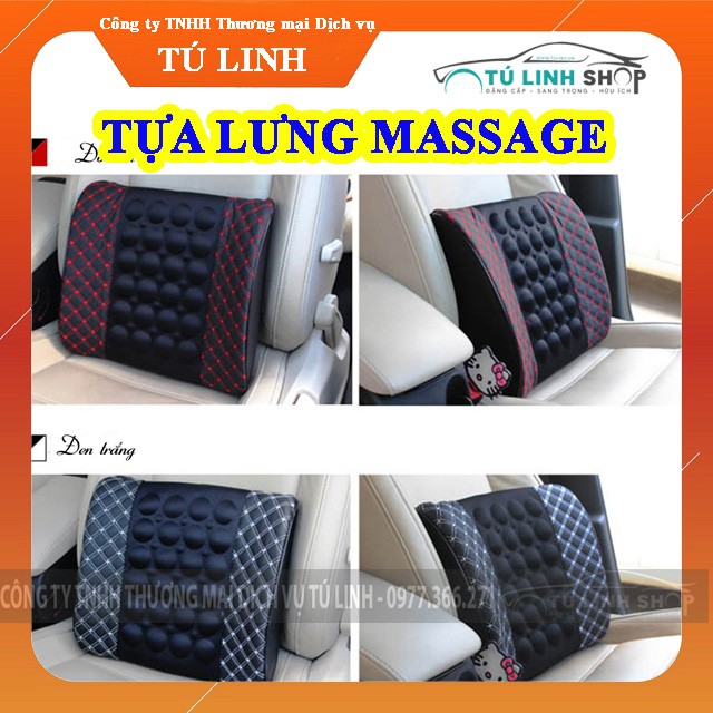 Gối tựa lưng trên ô tô massage rung thư giãn- loại bọc Da