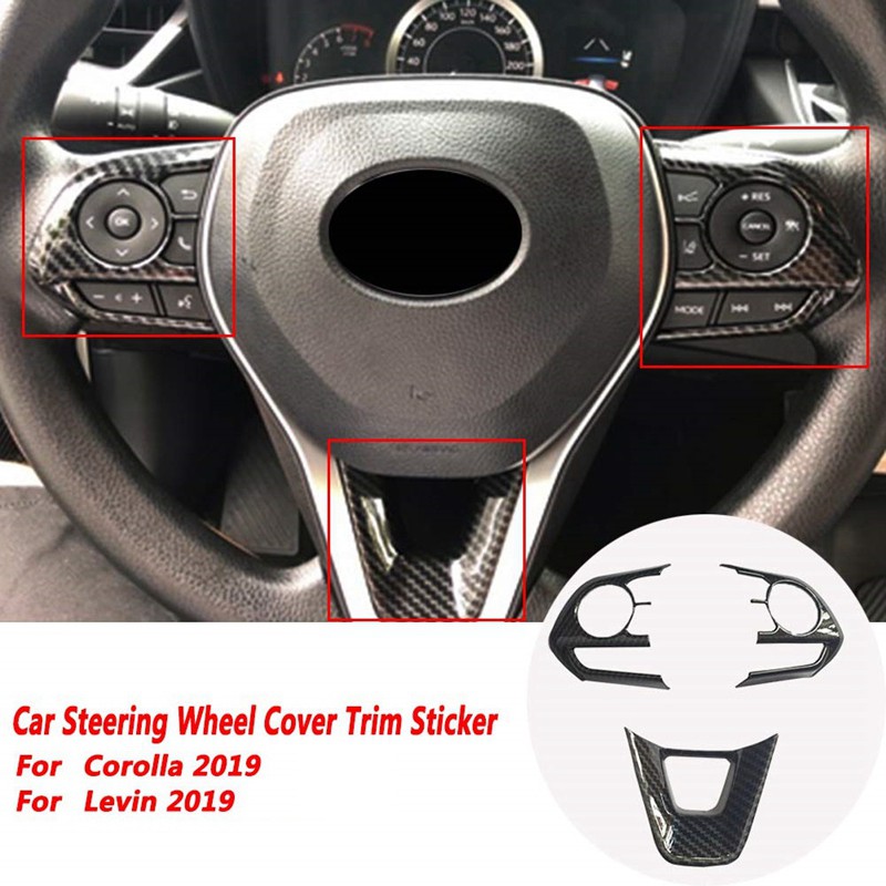 Set 3 Ốp Bọc Vô Lăng Xe Hơi Toyota Corolla 2019-2020 Abs