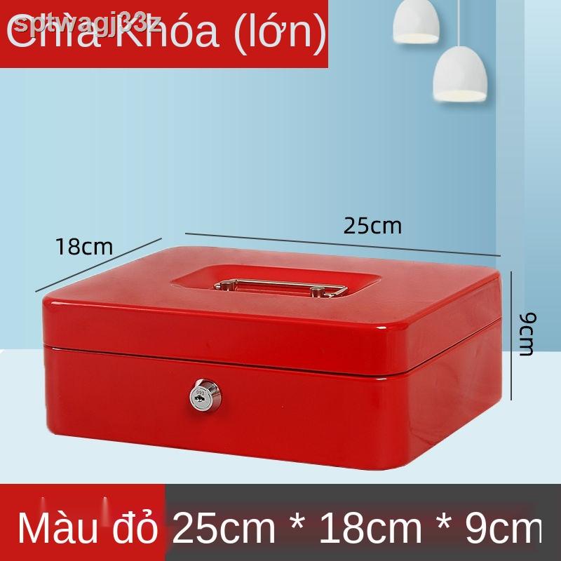 ♕ ☁ Hộp nhỏ có khóa hộp sắt hộp lưu trữ mật khẩu để bàn hoàn thiện hộp lưu trữ tài liệu gia đình h