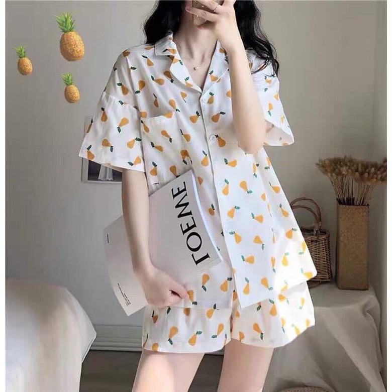 Bộ đồ ngủ nữ pijama đùi bộ mặc nhà chất kate thái thoải mái dễ thương giá rẻ H4