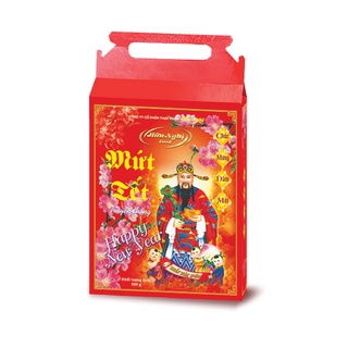 Hộp mứt tết quai xách hữu nghị