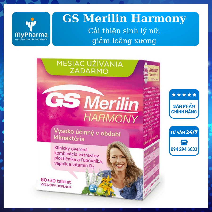[CHÍNH HÃNG] GS Merilin Harmony: Cải thiện sinh lý nữ, giảm loãng xương và giảm mỡ bụng