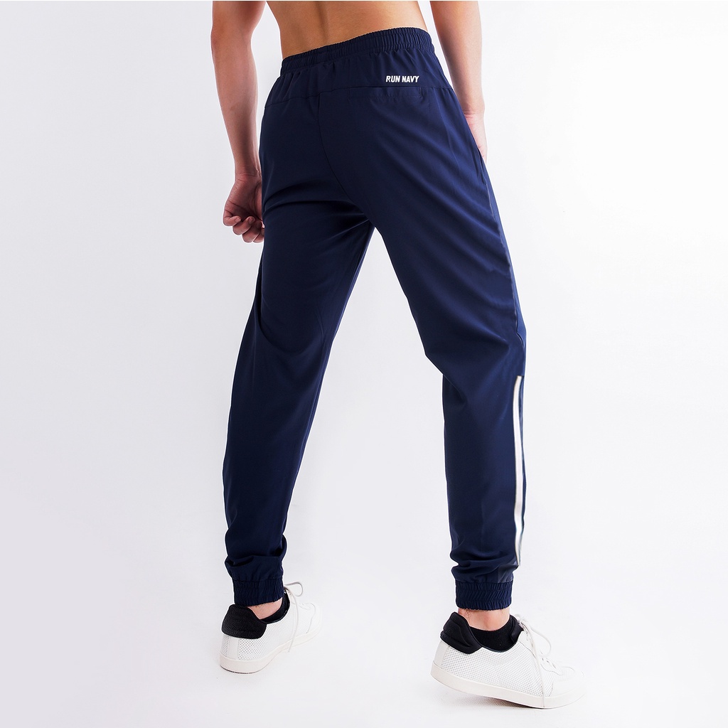 Quần jogger nam thể thao MJG02 Umebay, phối 2 sọc vải gió chống nước co giãn, chun gấu bó, cạp chun có dây rút