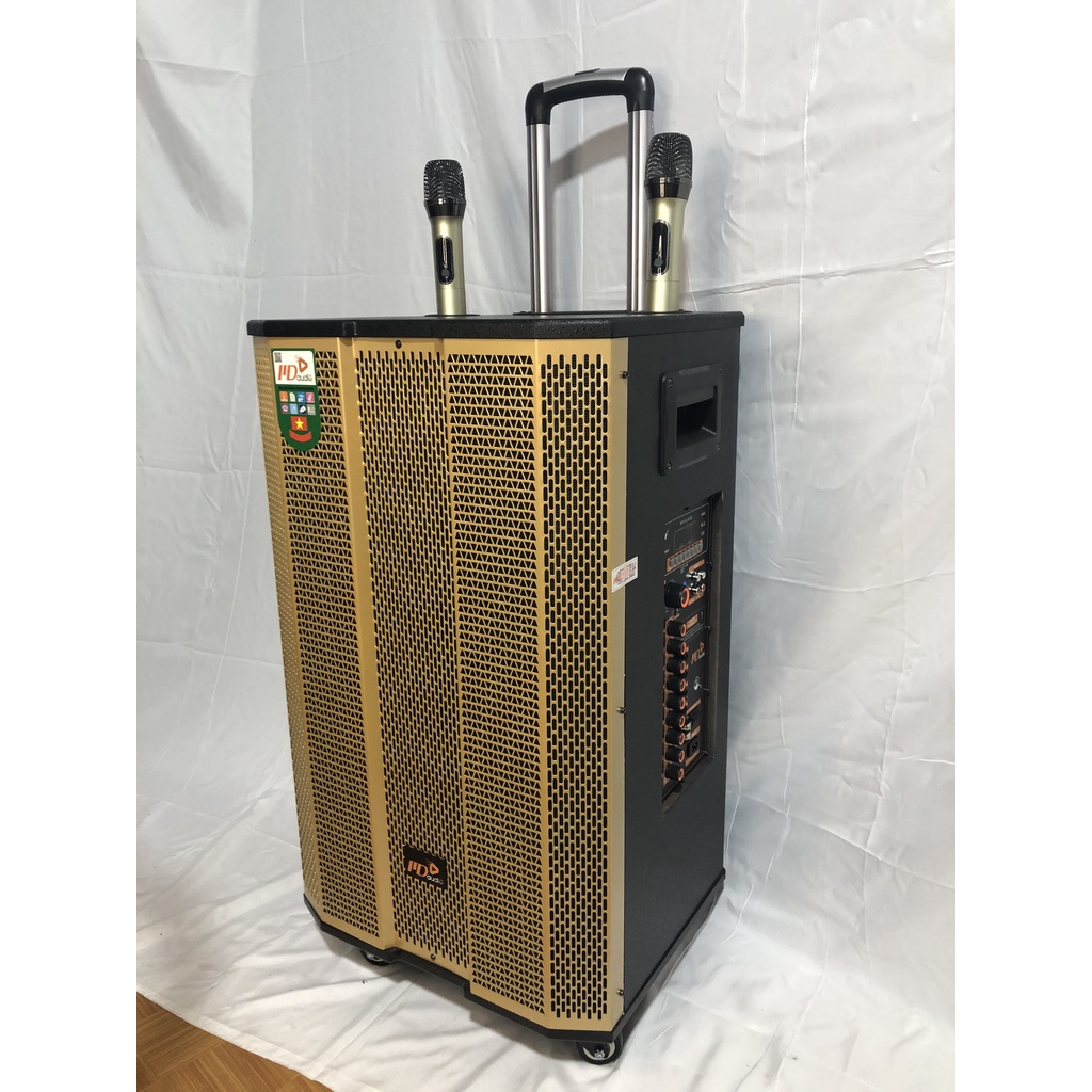 Loa kéo loa karaoke MD 1568 Bass 40 thùng loa gỗ, Tích hợp công nghệ Vang Cơ REVERB và công nghệ âm thanh nổi TWS