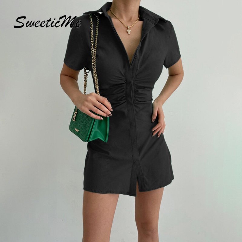 Đầm Xếp Ly Dáng Ôm Phong Cách SweeticMe   Mới Cho Nữ