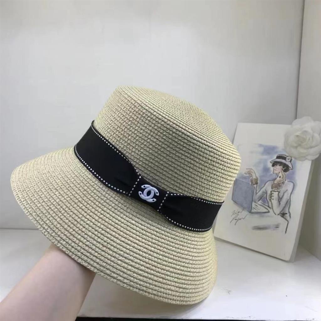 CHANEL Lưới Màu Đỏ Phương Pháp Thử Nghiệm Anh Quốc Mũ Rơm Hepburn M Tiêu Chuẩn Thanh Lịch Tính Khí M