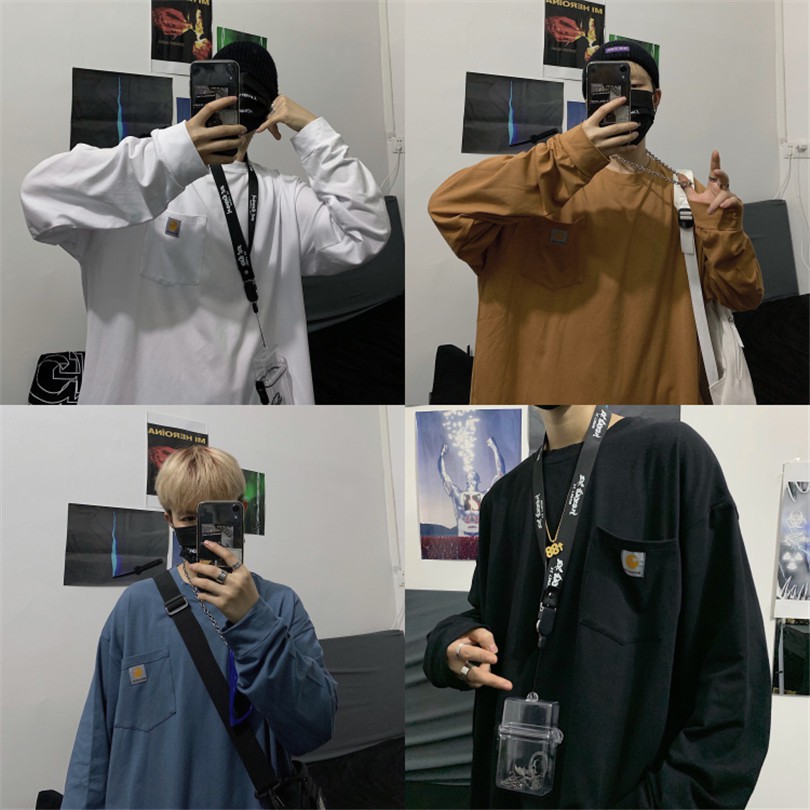 Áo Thun Dáng Rộng Thêu Họa Tiết Phong Cách Retro Hàn Quốc 126738 Cho Nam Và Nữ