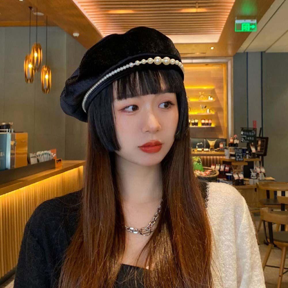 Mũ Beret Vải Nhung Phong Cách Anh Quốc Cổ Điển Thời Trang Mùa Đông Cho Nữ