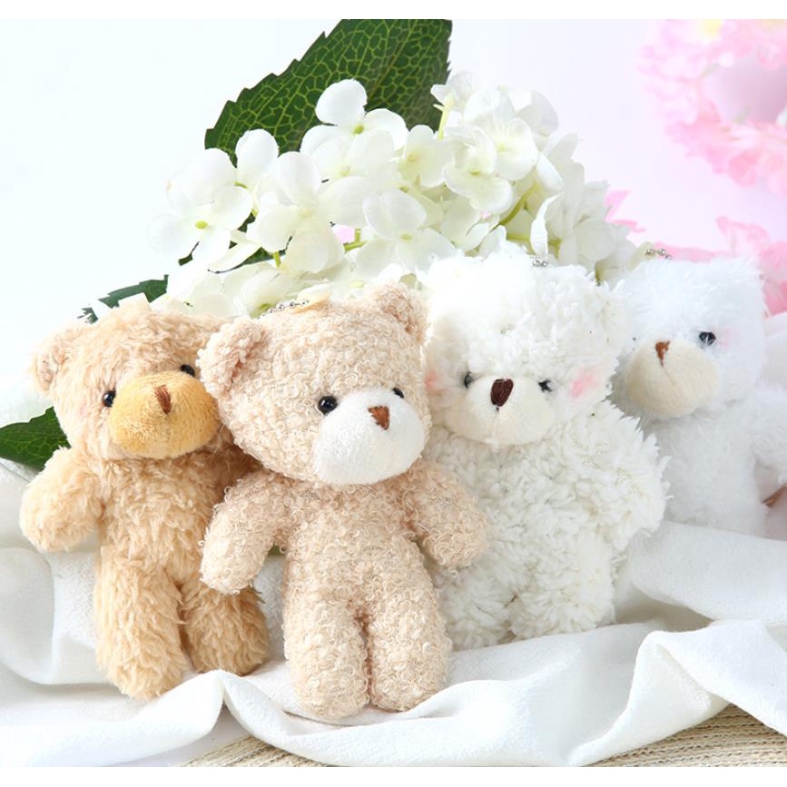 Móc Khóa Gấu Bông Đính Ngọc Trai Giả Dễ Thương